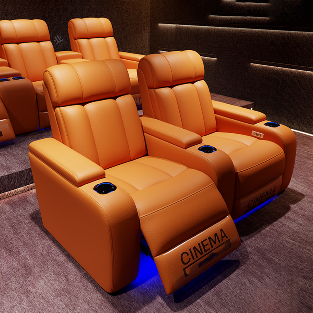 Home Cinema Recliner Chairs - Linlimlam Luxury Genuine Leather Electric Recliners