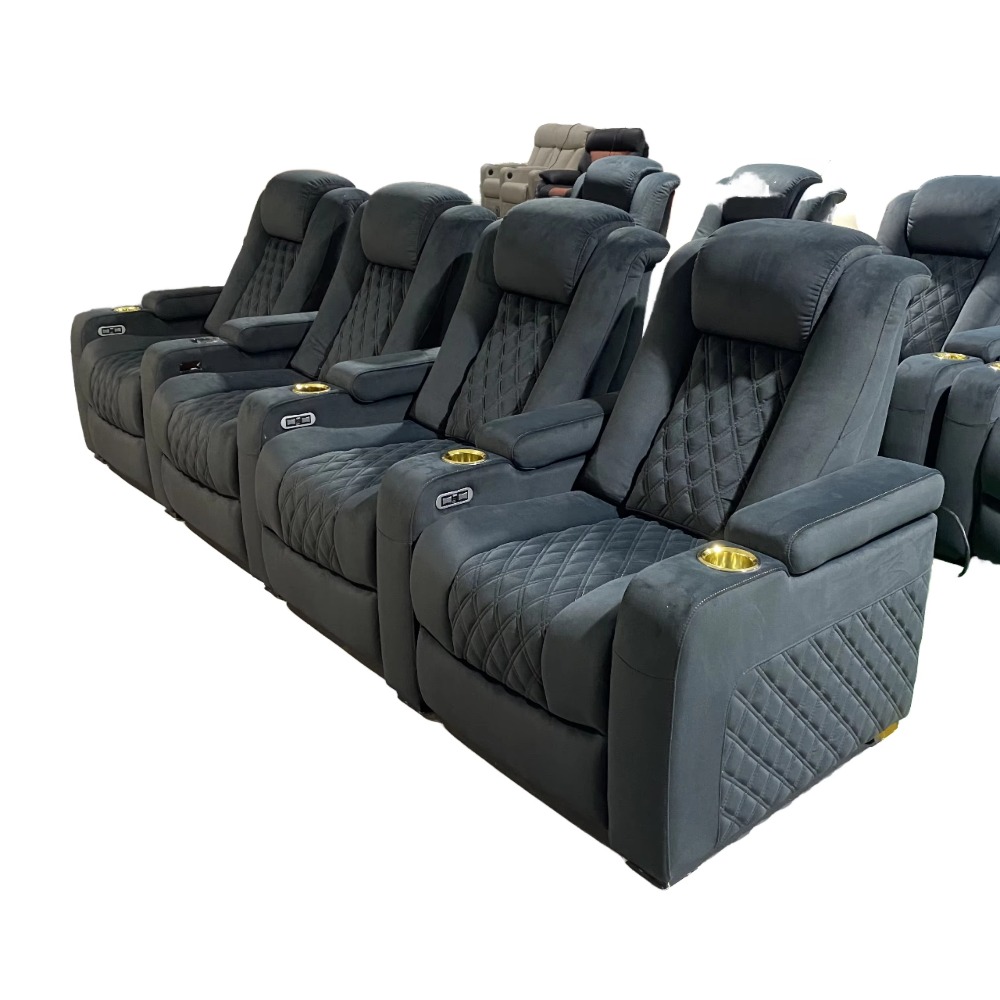 Home Cinema Recliner Chairs - HOT Double Diamond Stitches Modern PU