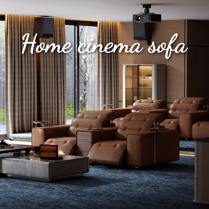 Home Cinema Couch - Top-grain Leather Electric Sofa Chairs For