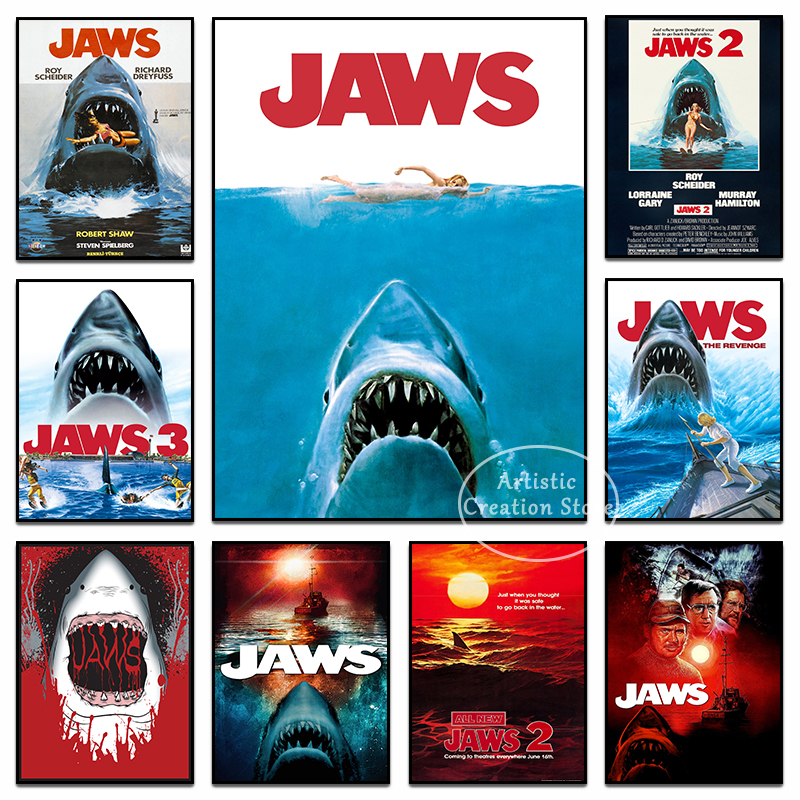 Home Cinema Ultimea - JAWS Shark Horror Movie Posters Classic
