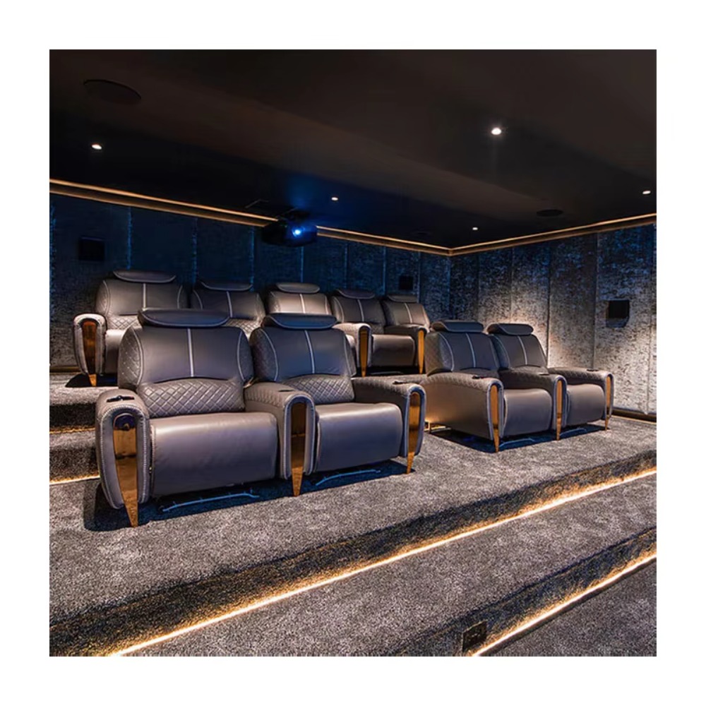 Home Cinema Recliner Chairs - Home Theater Luxury Leather Massage Sofa