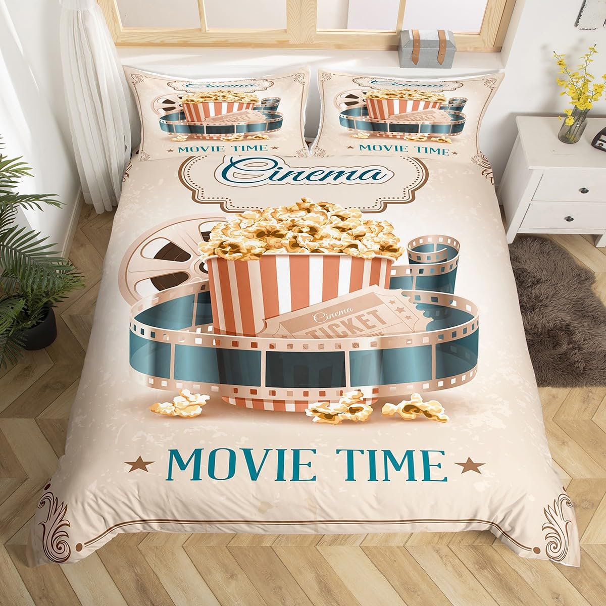 Vintage Cinema Duvet Cover Ful - Home Cinema Tickets บทวิจารณ์และราคา