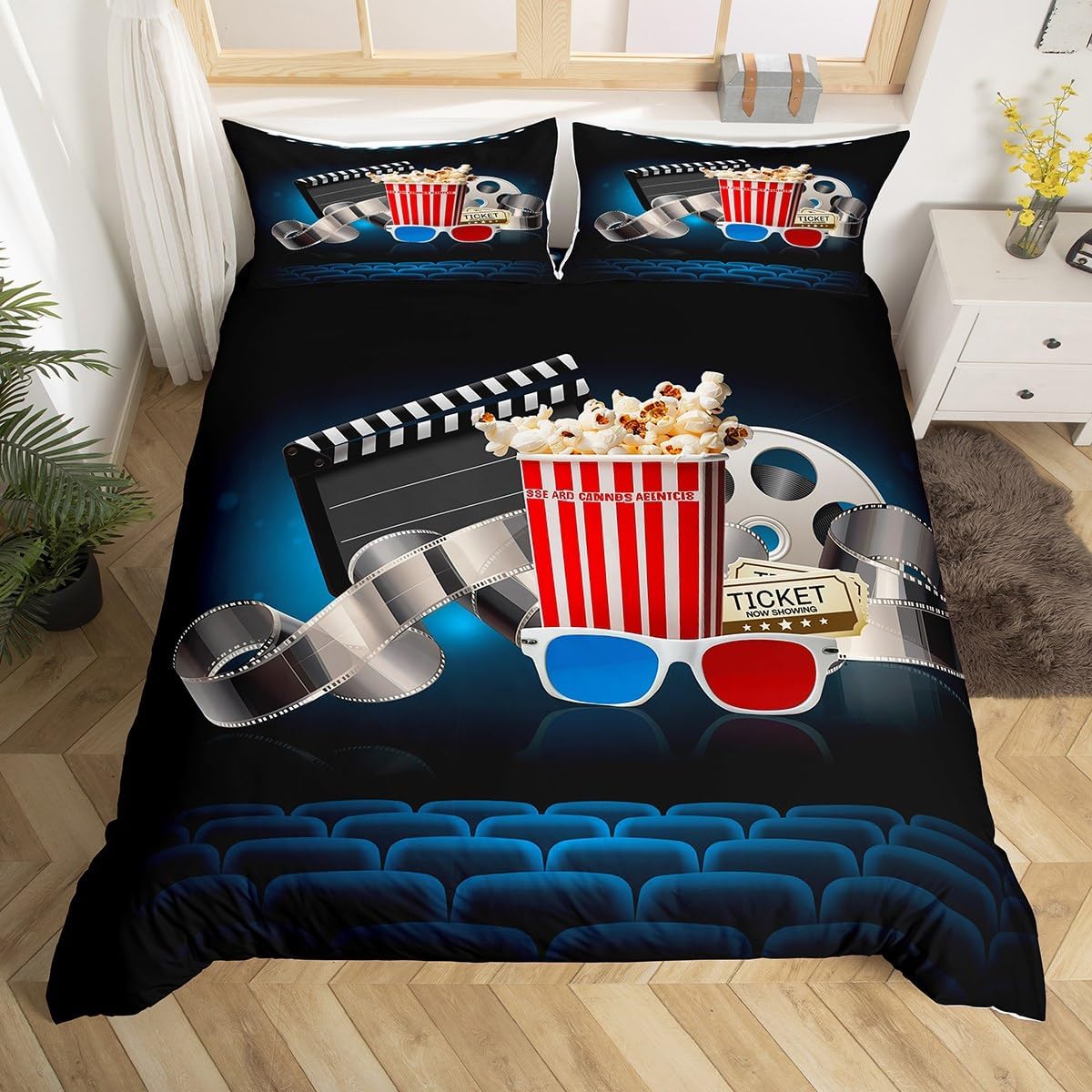Vintage Cinema Duvet Cover Ful - Home Cinema Tickets บทวิจารณ์และราคา