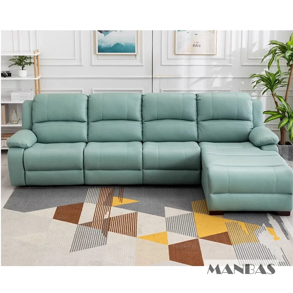 Genuine Leather Manual Electri - Home Cinema Couch บทวิจารณ์และราคา
