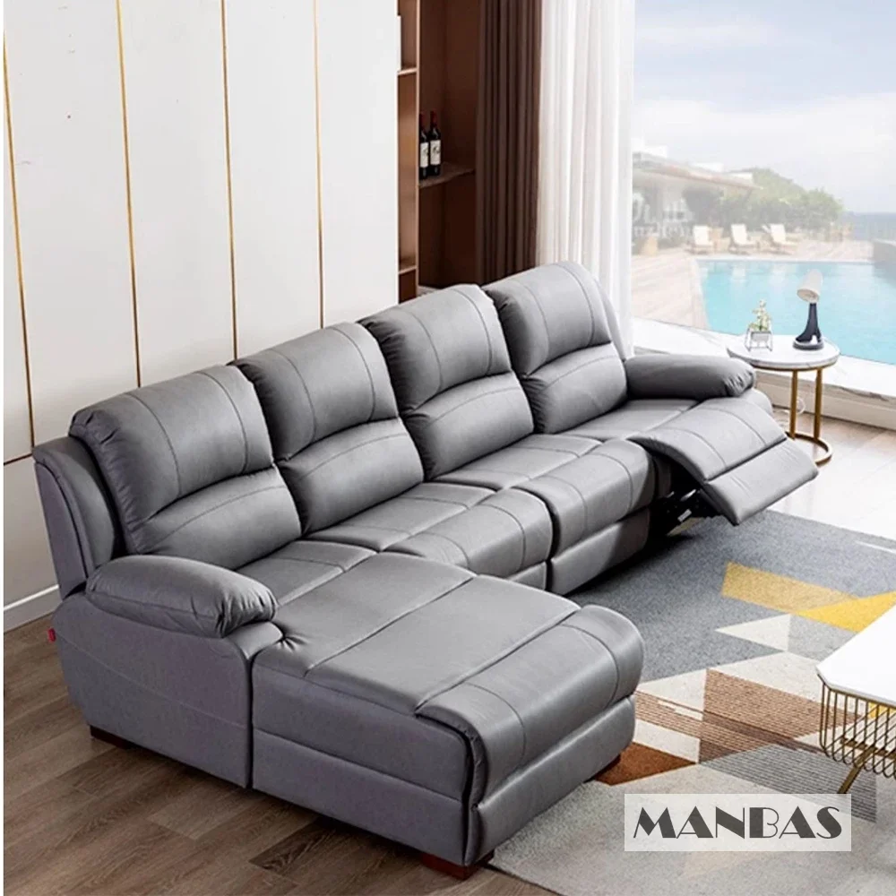 Genuine Leather Manual Electri - Home Cinema Couch บทวิจารณ์และราคา