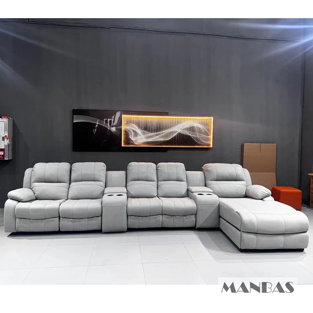 Genuine Leather Manual Electri - Home Cinema Couch บทวิจารณ์และราคา