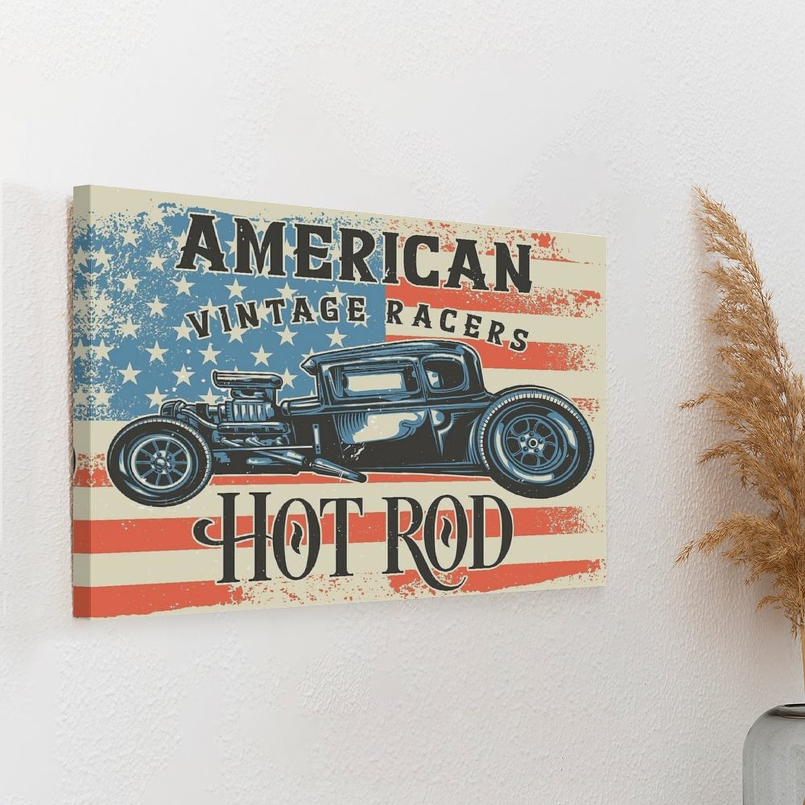 American Hot Rod Canvas Painti - Home Cinema Usa บทวิจารณ์และราคา