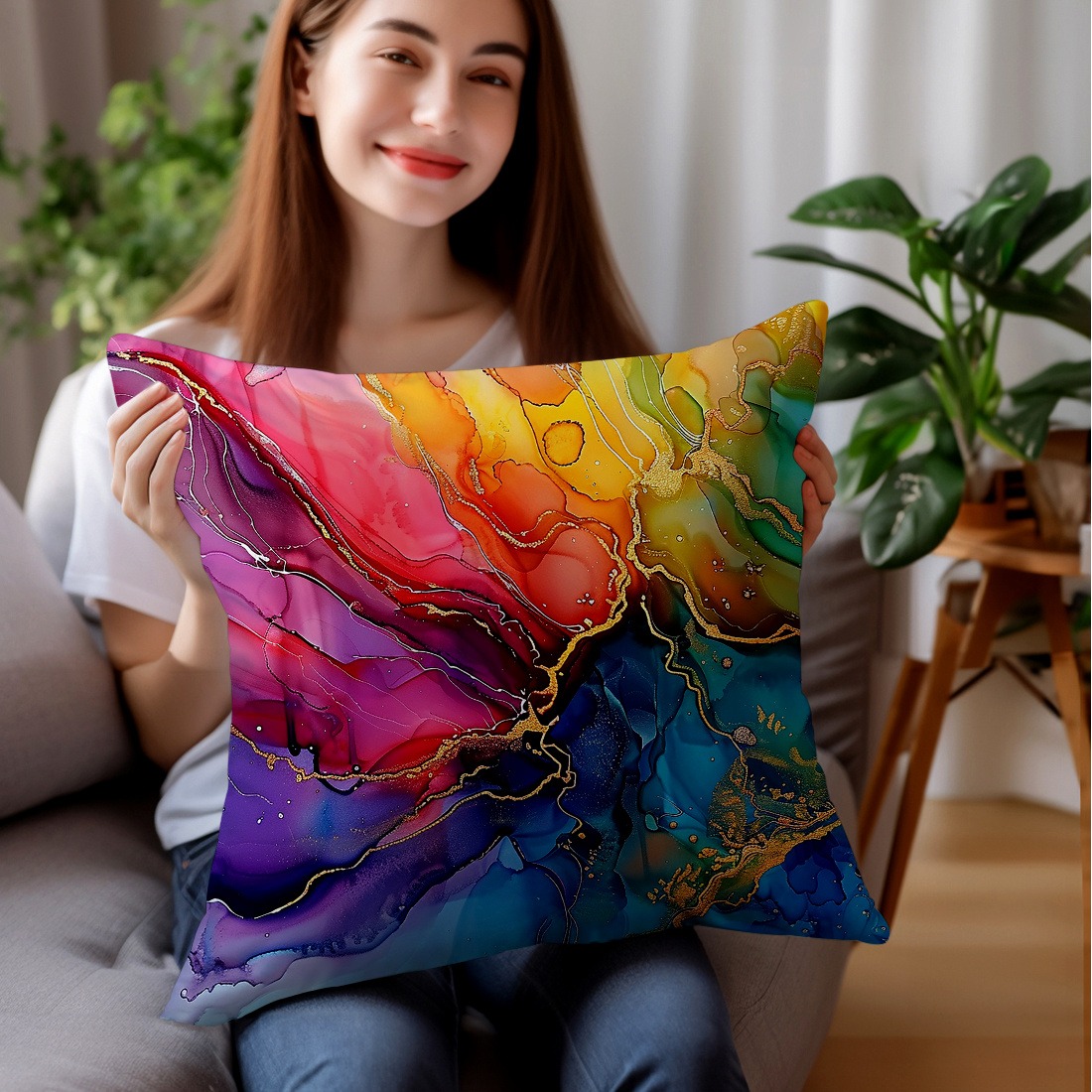 Geometric Art Decorative Pillo - Recliner Sofa Cover บทวิจารณ์และราคา