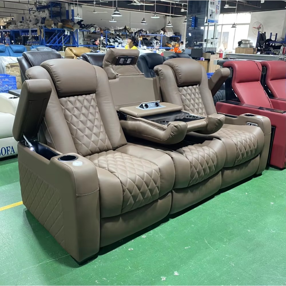 Light Brown 3 Seaters Home The - Home Cinema Recliner Chairs บทวิจารณ์และราคา