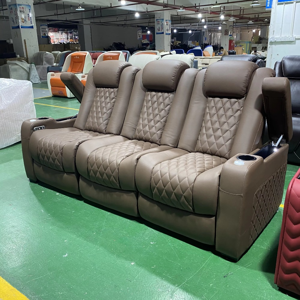 Light Brown 3 Seaters Home The - Home Cinema Recliner Chairs บทวิจารณ์และราคา