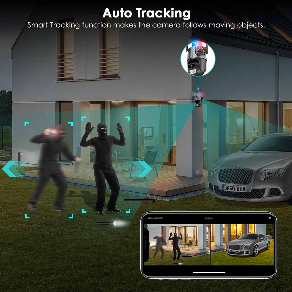 BESDER Wifi PTZ Camera 8MP Dua - Home Cinema Sony บทวิจารณ์และราคา