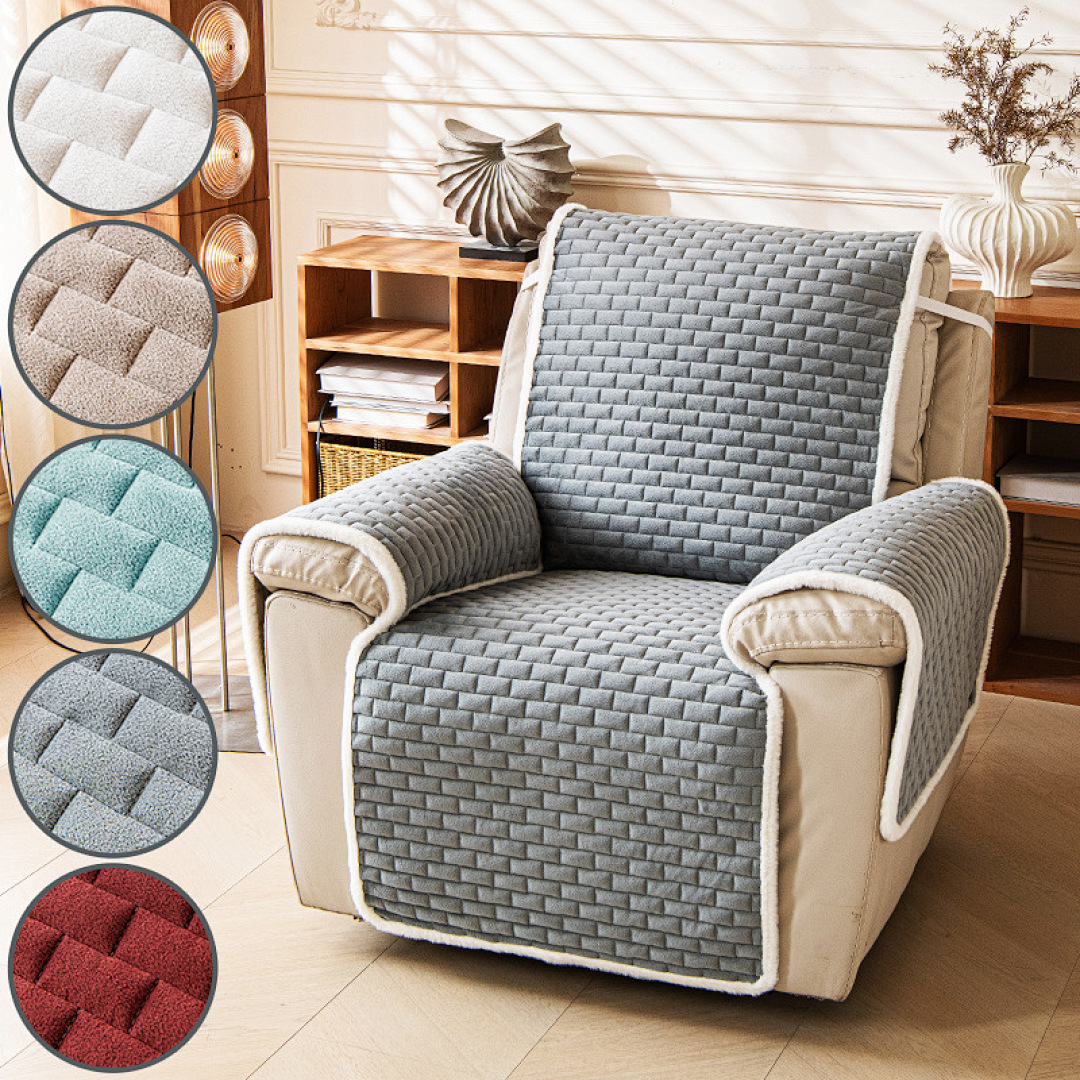 Non-Slip Sofa Cushion Flannel  - Recliner Sofa Cover บทวิจารณ์และราคา