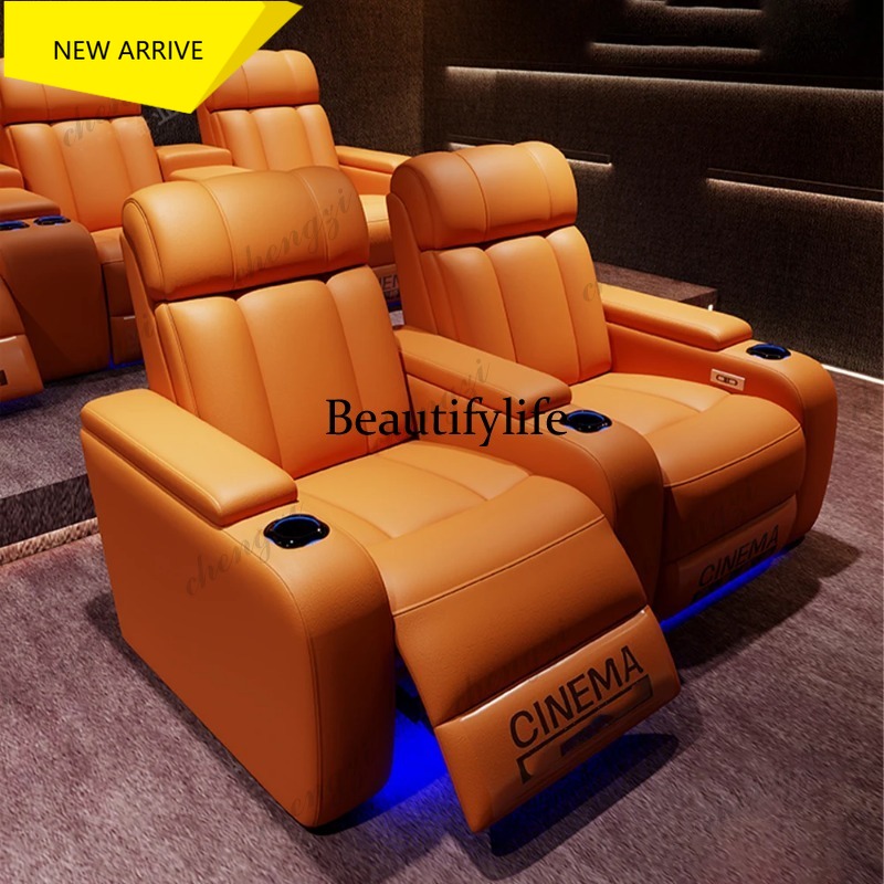 G153 Luxury Genuine Leather El - Home Cinema Recliner Chairs บทวิจารณ์และราคา