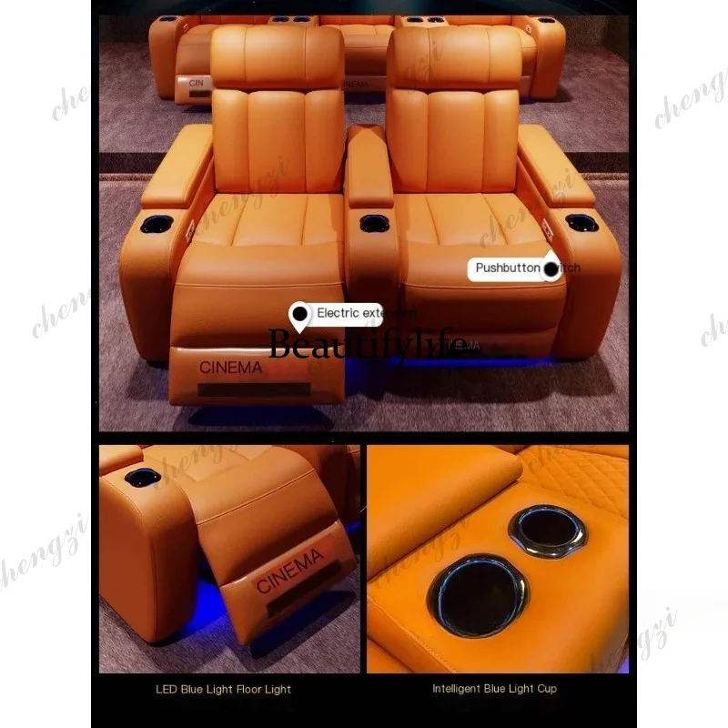 G153 Luxury Genuine Leather El - Home Cinema Recliner Chairs บทวิจารณ์และราคา