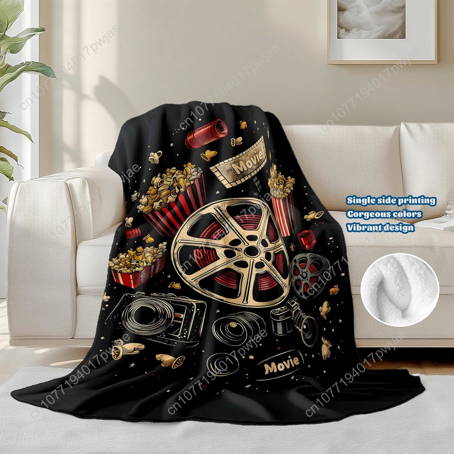Movie Ticket Popcorn Throw Bla - Home Cinema Tickets บทวิจารณ์และราคา