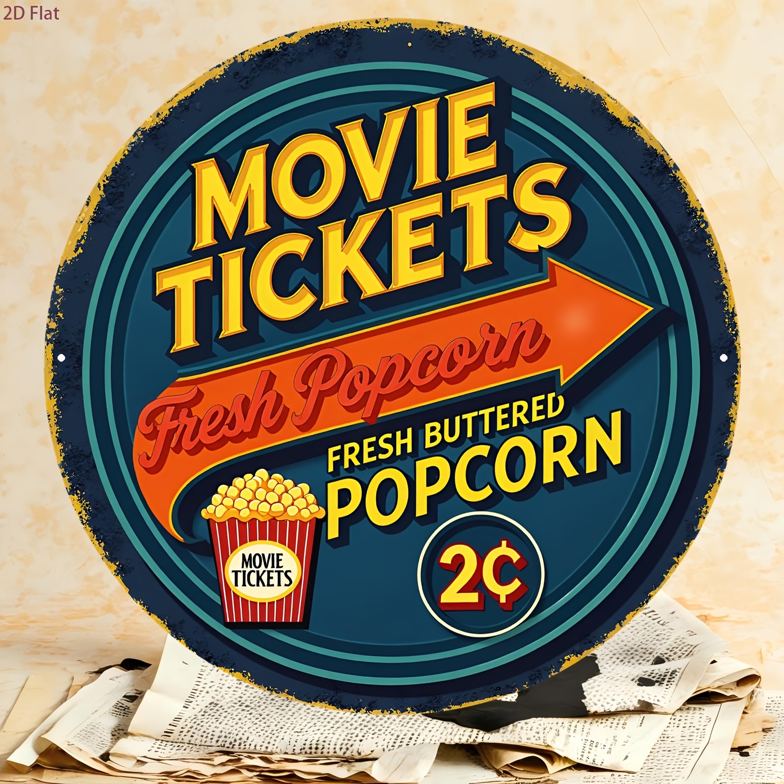 2D Flat Aluminum Iron Wall Art - Home Cinema Tickets บทวิจารณ์และราคา