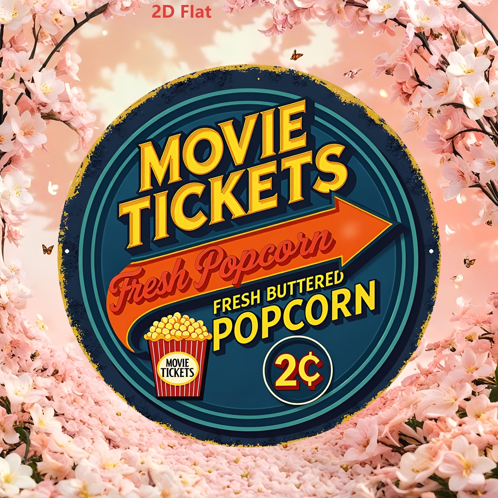 2D Flat Aluminum Iron Wall Art - Home Cinema Tickets บทวิจารณ์และราคา