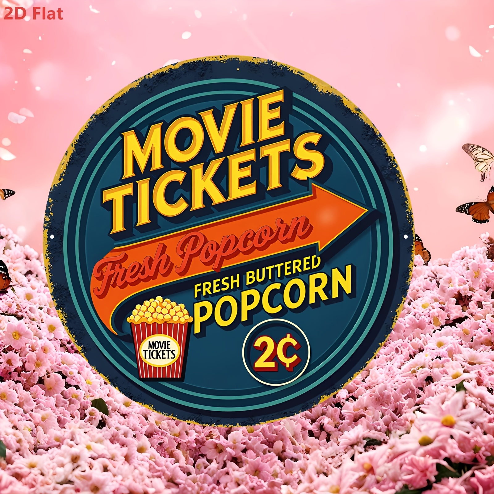 2D Flat Aluminum Iron Wall Art - Home Cinema Tickets บทวิจารณ์และราคา
