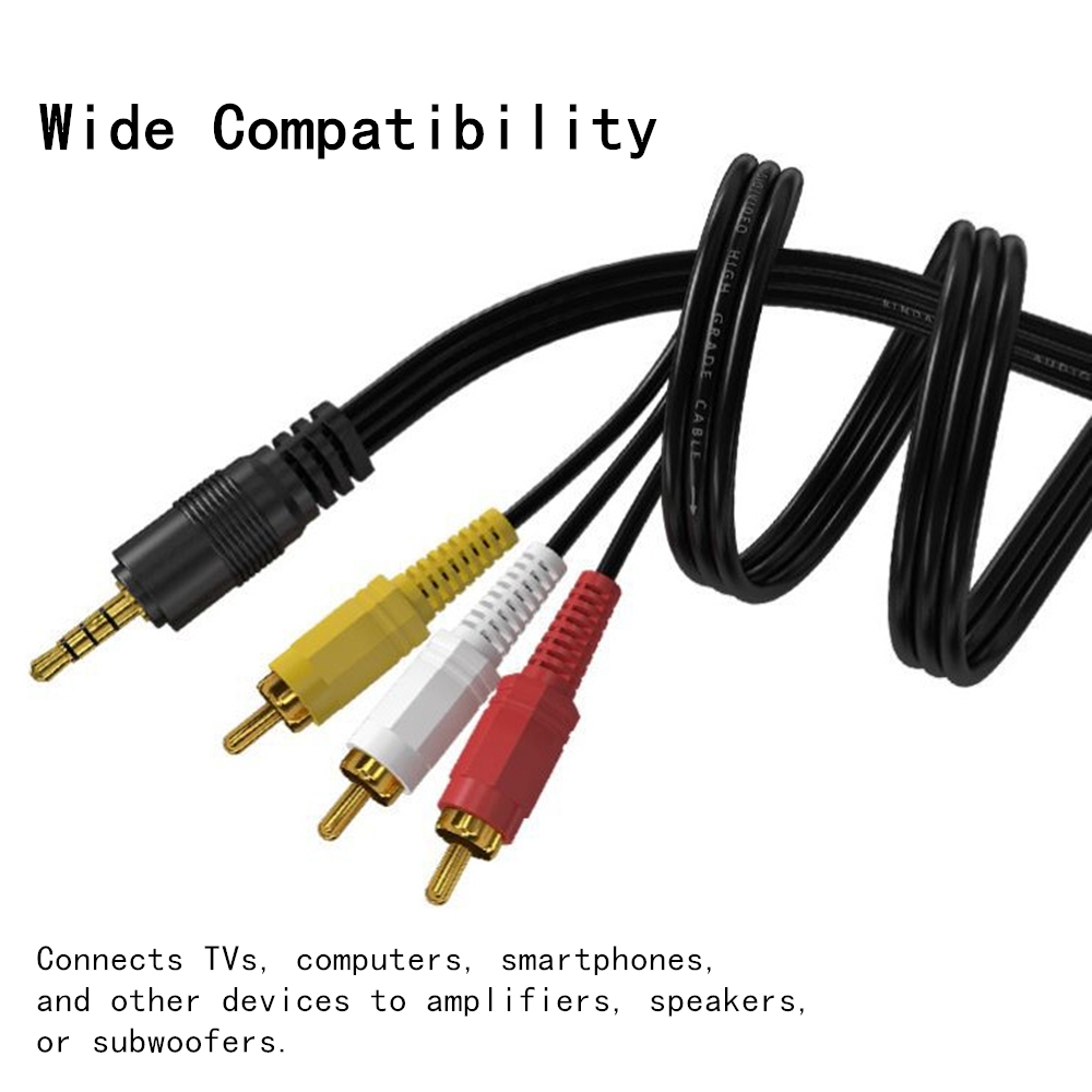 3.5mm to 3 RCA Audio Video Cab - Home Cinema Subwoofer บทวิจารณ์และราคา