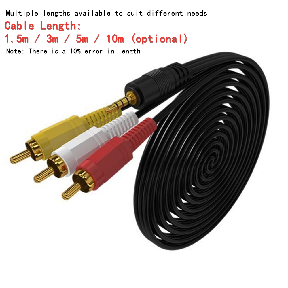 3.5mm to 3 RCA Audio Video Cab - Home Cinema Subwoofer บทวิจารณ์และราคา