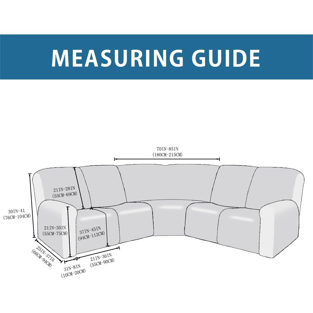 7-Piece L-Shaped Sectional Rec - Recliner Sofa Cover บทวิจารณ์และราคา