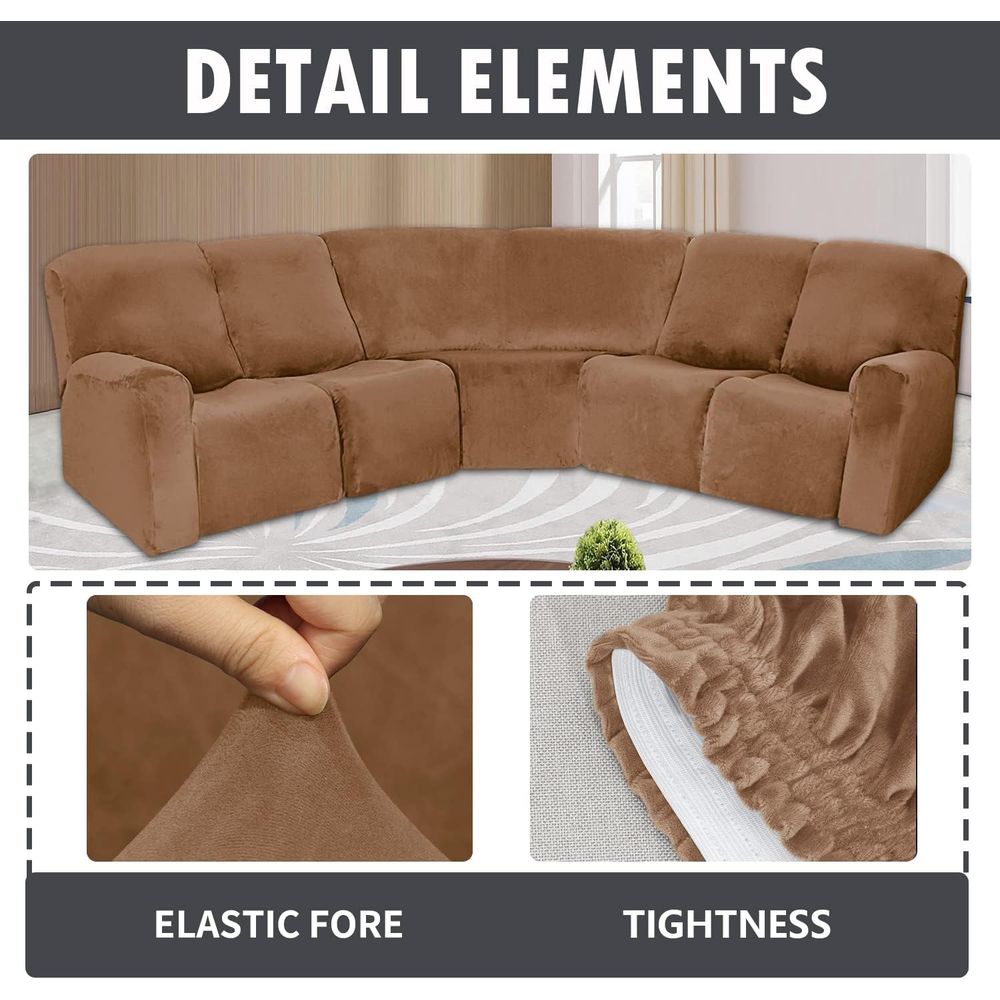 7-Piece L-Shaped Sectional Rec - Recliner Sofa Cover บทวิจารณ์และราคา