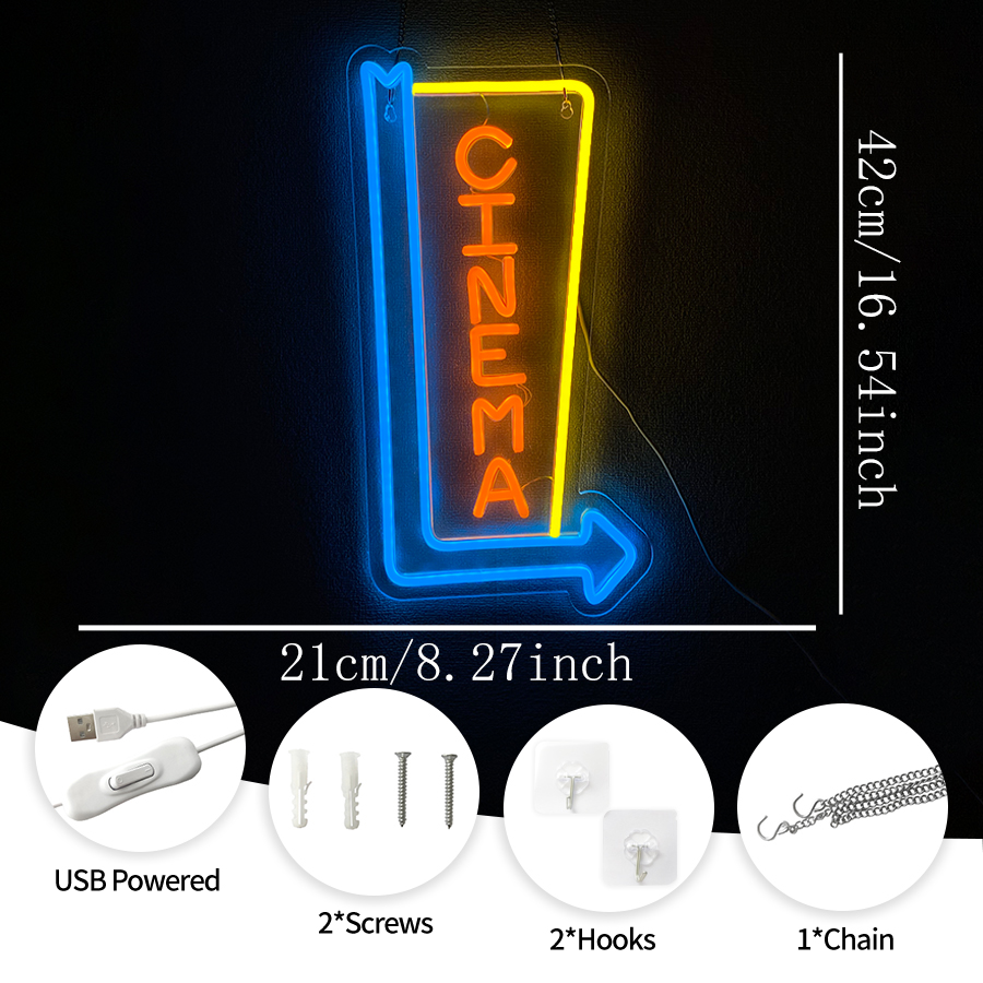 Cinema Neon Sign For Wall Deco - Home Cinema Ultimea บทวิจารณ์และราคา