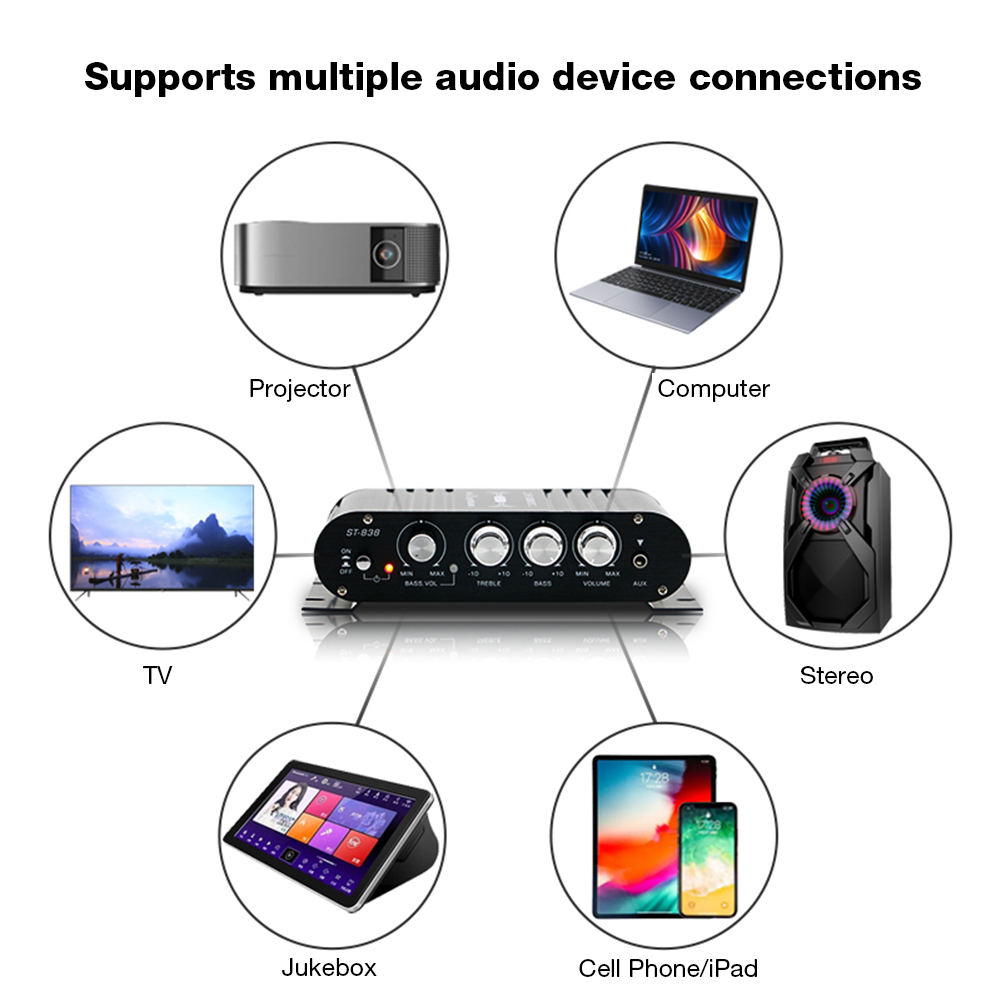 ST-838 Home Theater Amplifiers - Home Cinema Subwoofer บทวิจารณ์และราคา