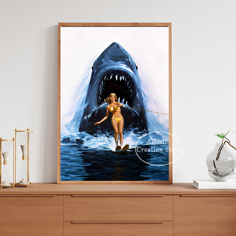 JAWS Shark Horror Movie Poster - Home Cinema Ultimea บทวิจารณ์และราคา