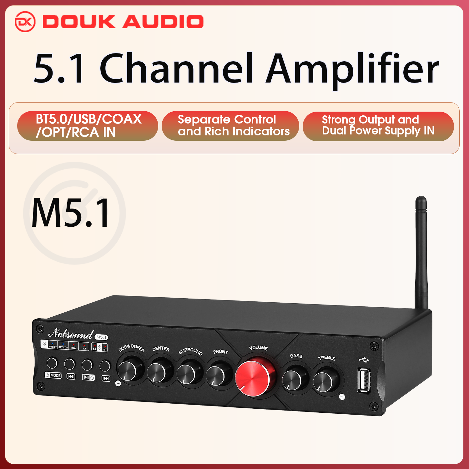 Douk Audio 5.1 Channel Digital - Home Cinema Subwoofer บทวิจารณ์และราคา