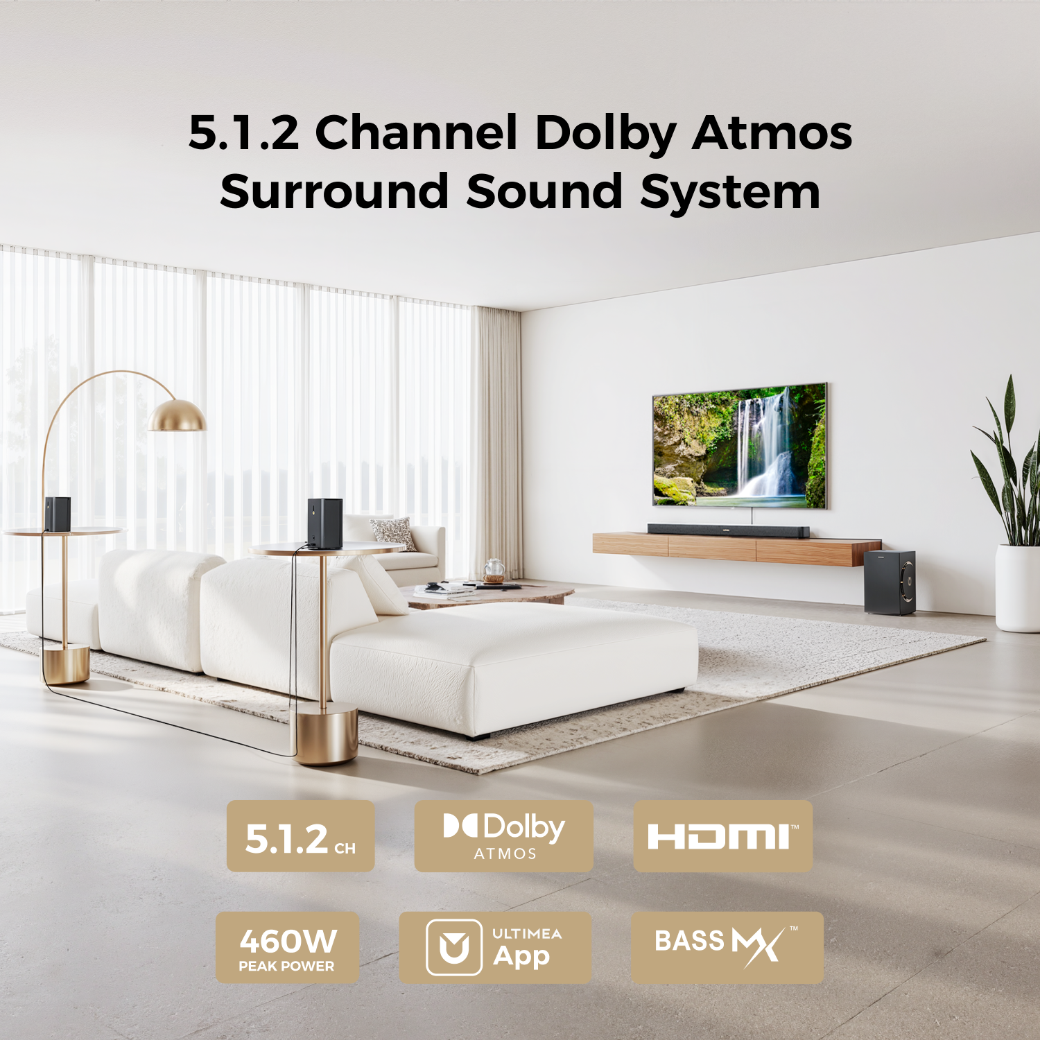 ULTIMEA 460W 5.1.2ch Sound Bar - Home Cinema Atmos บทวิจารณ์และราคา
