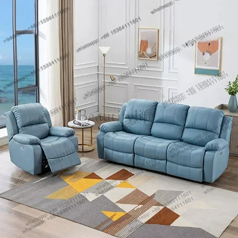 Genuine Leather Manual Electri - Home Cinema Couch บทวิจารณ์และราคา