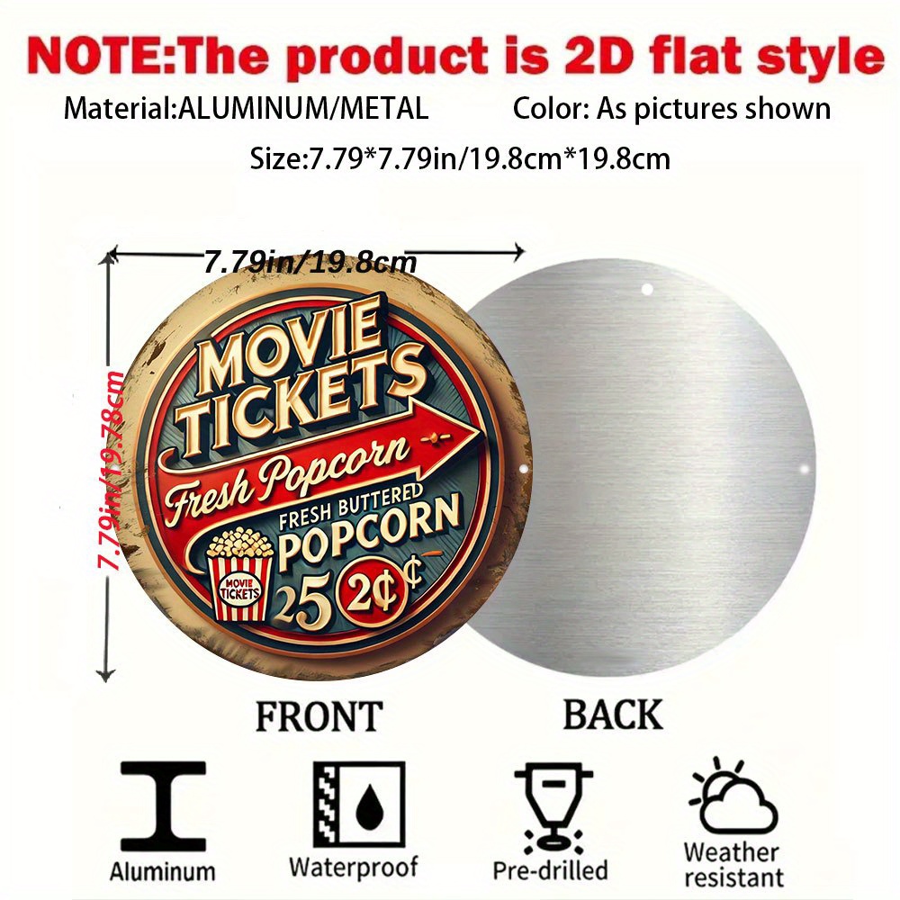 Vintage Round Cinema Sign with - Home Cinema Tickets บทวิจารณ์และราคา